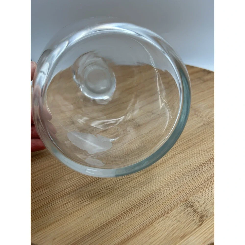 Vintage Glass Wine Decanter Etched Hot Air‎ Balloon with Stopper